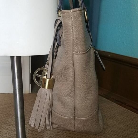 Giani Bernini Bag Shoulder Tote Leather Satchel Handbag GRAY WOMEN'S WOMAN'S - Picture 7 of 15